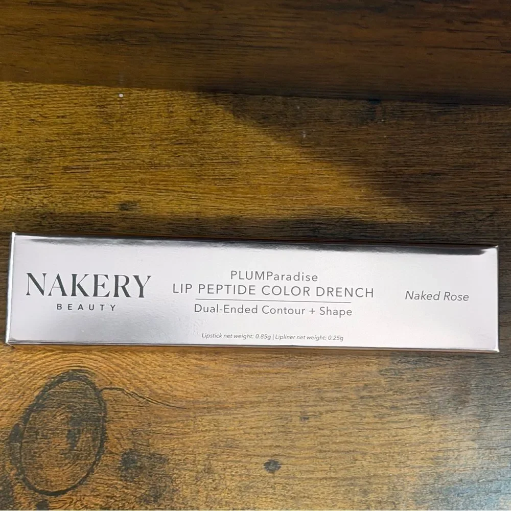 Nakery Beauty Duo: Plumping Lip Treatment + Peptide Liner/Lipstick Combo, NEW